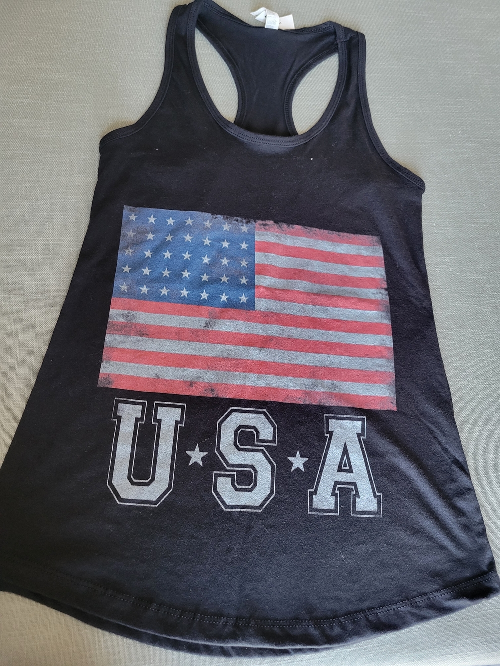 Black USA Graphic Racerback Tank Top